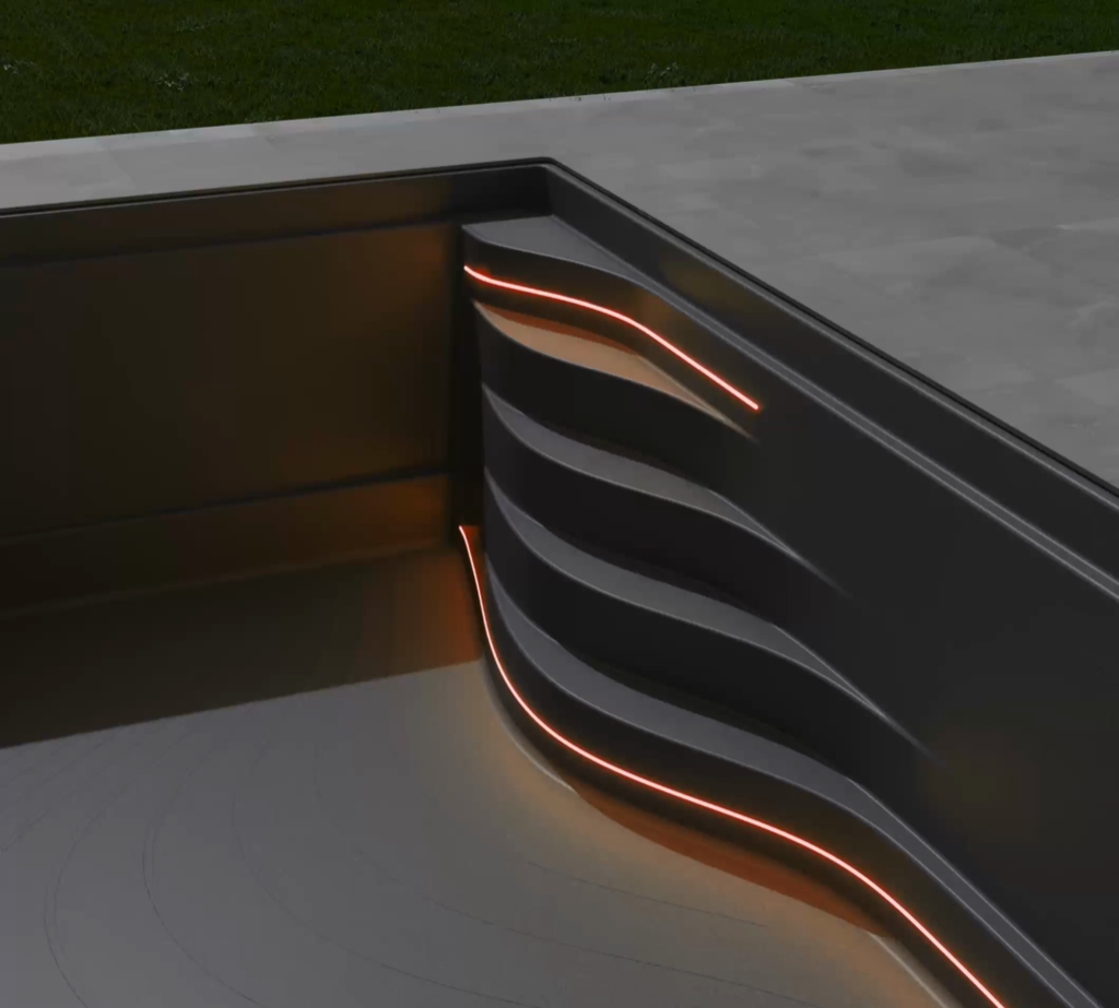 WaterRows integrated LED pool lights